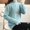 Imitation Mink Velvet Knitted Jumpers Female Autumn and Winter Loose Half High Collar Thickened Bottoming Sweaters