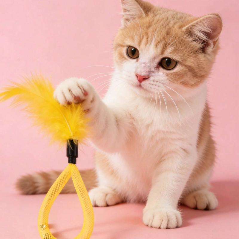 1 Piece Pet Feather Teaser Wand Toy; Pet Bell Cat Toy; Pet Self-Entertainment Toy To Relieve Boredom; Pet Supplies