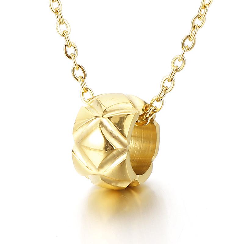 

Комплект кулона и кольца из титановой стали с ромбовидным узором YUIMACE