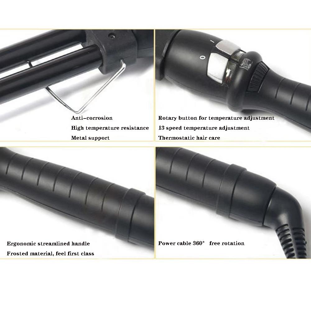 13mm Zweizylinder Lockenstab Elektrischer Haarwickler für Damen Professioneller Keramik-Lockenstab Einstellbare Temperatur Haarstyl