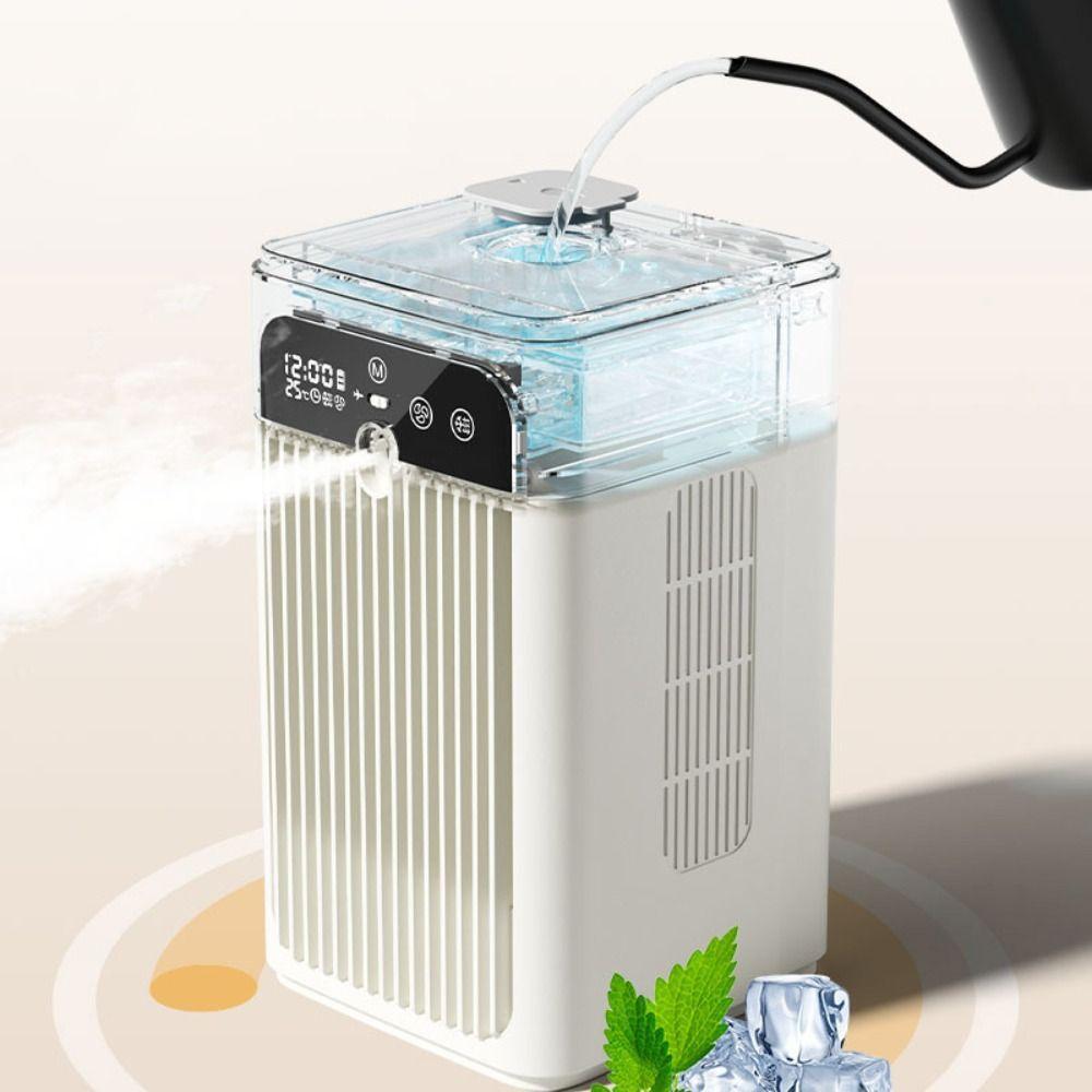 Safety Lock Silent Spray Fan Intelligent Timing Mini Air Cooler Portable Air Conditioner  Bedroom