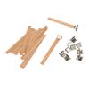 33Pcs Wood Candle Wicks Handcraft  Degradable Eco Friendly Smokeless Candle Wicks with Base for D