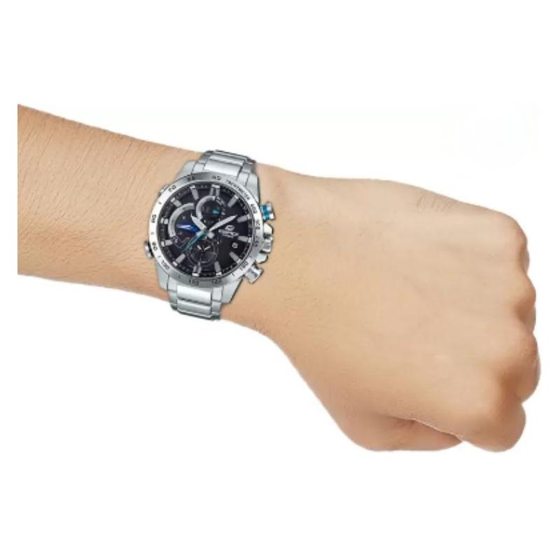 Casio EDIFICE Business Bluetooth Connected Three Eyes and Five Hands Date Display Sports Waterproof Watch Quartz Movement Stainless Steel EQB-800D-1A