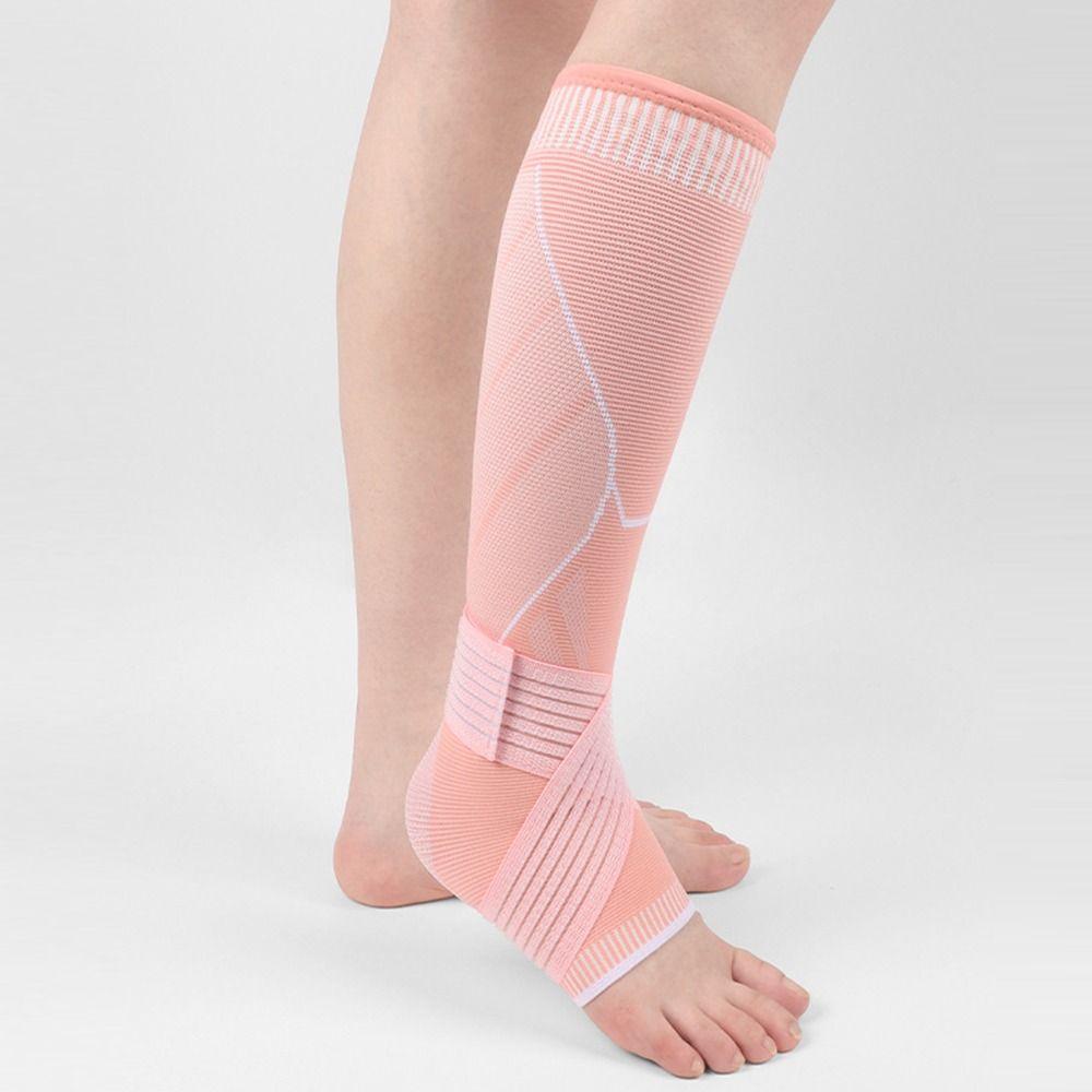 Black Pink Ankle Protection Socks Silicone Anti Slip Dots Sport Calf Guard  Basketball Soccer