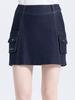 CHALLENGER Women'S Denim-Like Stitch Cargo Pocket Culottes Navy