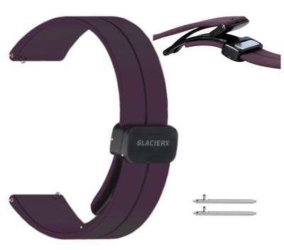 New GlacierX Silicone Magnetic Buckle Violet Fruit Eggplant Smartwatch Strap 22mm