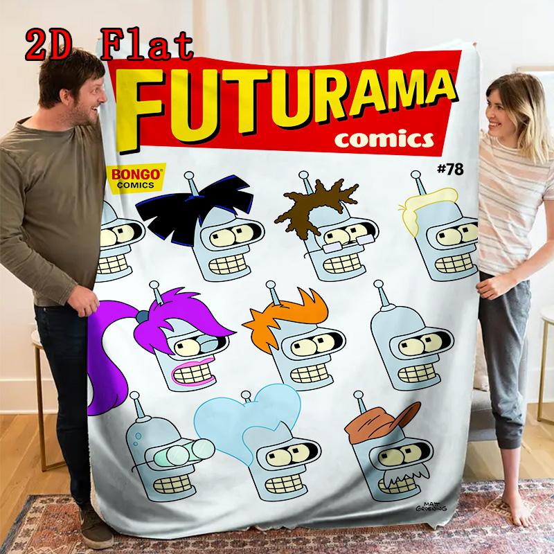 Future City Manga 2D Flat Pattern Flannel Blanket High quality All Seasons Warmth and Comfort Perfect for Christmas Gifts.P260914522