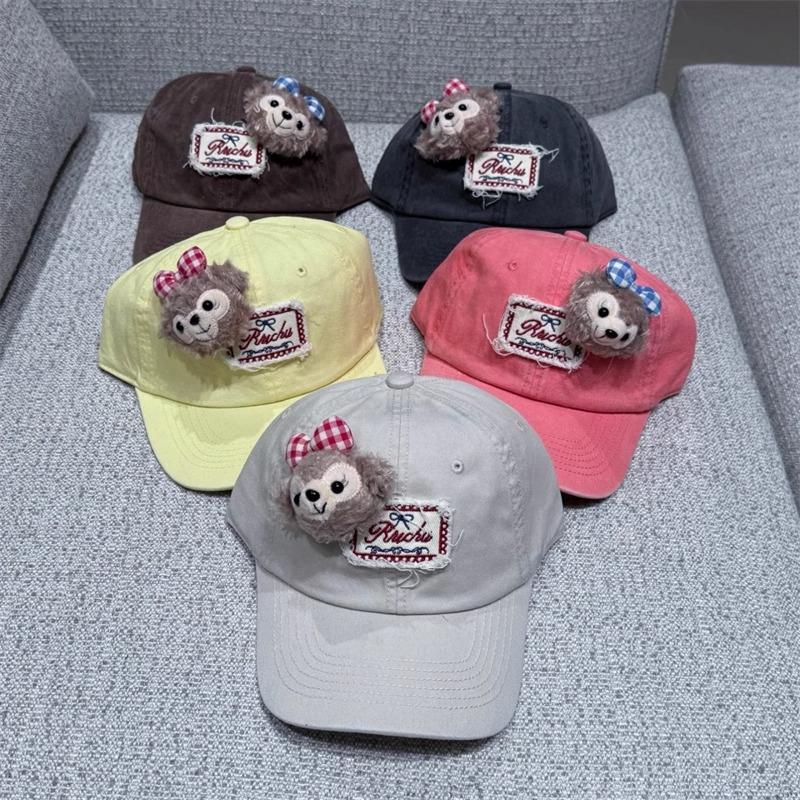 Cute bear plush cartoon sticker baseball cap female spring summer versatile face cap male couple