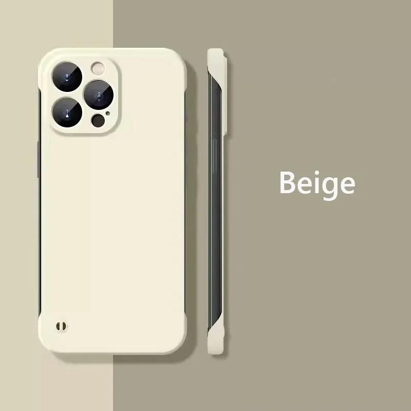 Frameless Slim Matte Hard Back Cover Case For iPhone 15 16 Pro Max 14Pro Plus 14 13 12 Pro Max 15Pro ShockProof Coque