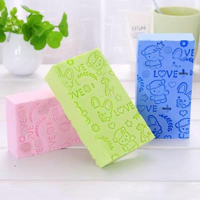 High-Density Cartoon Exfoliating Sponge & Children's No-Rub Bath Towel