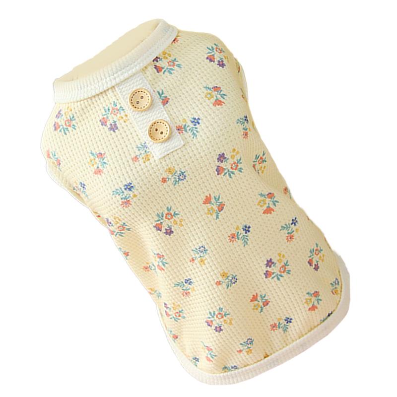 

Рубашка с цветочным узором для питомца, яркая, с принтом, мягкая, цветочный свитшот для щенка на лето, весну, бледно-желтый, M светло-желтого