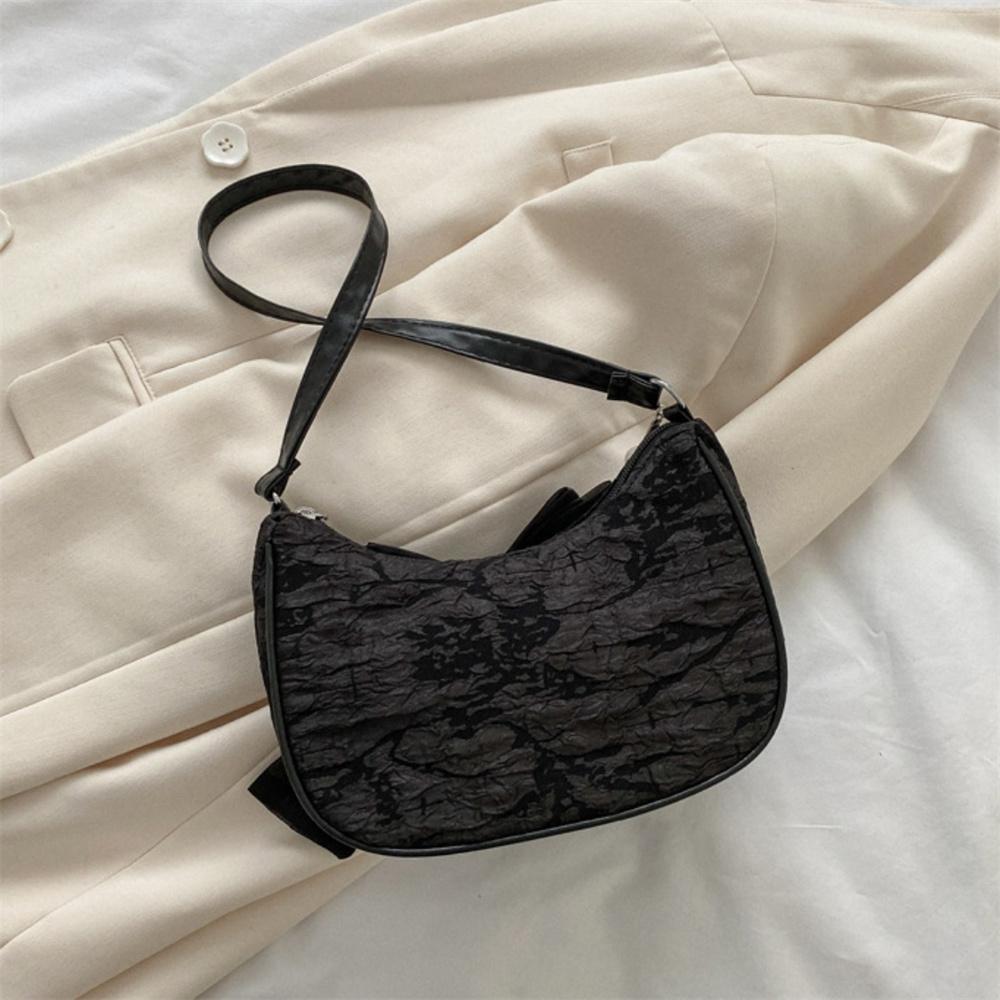 Women's Shoulder Bag Trendy Retro Handbag Canvas Bag Bow-Embellished Pearl Handbag For Trend-Setting Street Fashi Evening Out