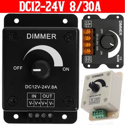 Dimmer DC 12V 24V LED Dimmer Switch 8A Plast 30A 360W Regulator Adjustable Controller For LED Strip Light Light Modulator Lamp