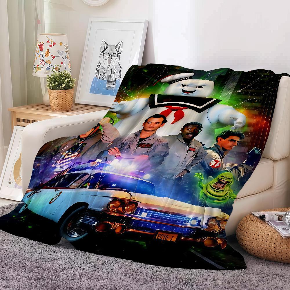 Retro C-classic G-ghostbusters Movie Blanket Warm And Soft Suitable For Bedroom Living Room Sofa Bed Office Travel Camping