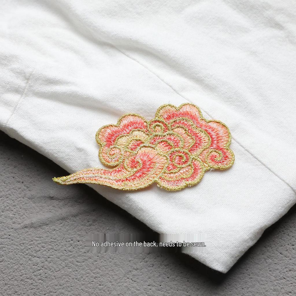 Dunhuang Auspicious Clouds Embroidery Cloth Patch Set for DIY Clothing Repair and Decoration