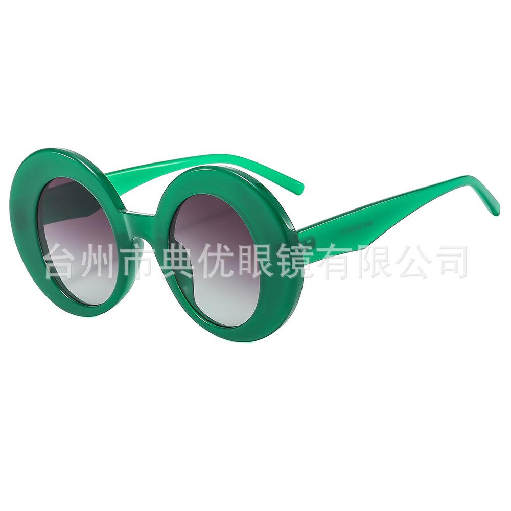 New thick-edged large round sunglasses exaggerated retro shape personalized niche street shooting catwalk outdoor sunglasses