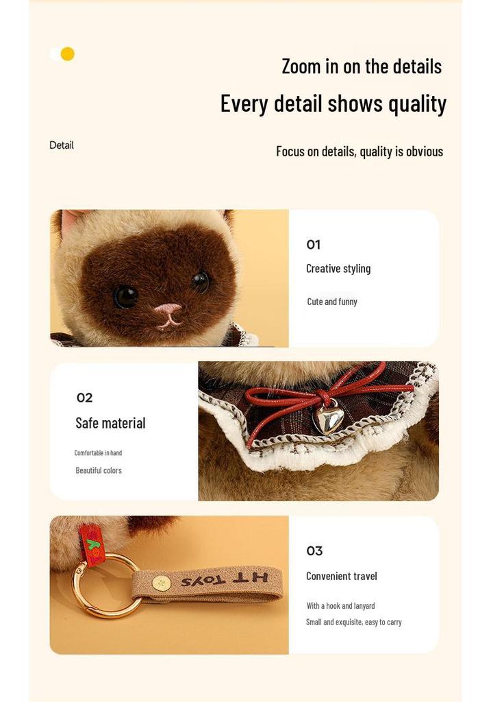 Adorable Flower Cat Plush Desk Companion & Backpack Pendant