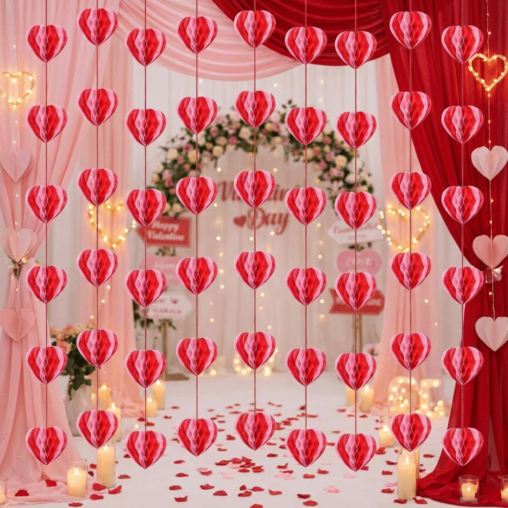 Stereoscopic Hanging Love Streamer Romantic Valentines Day Decoration Lantern  Birthday Party