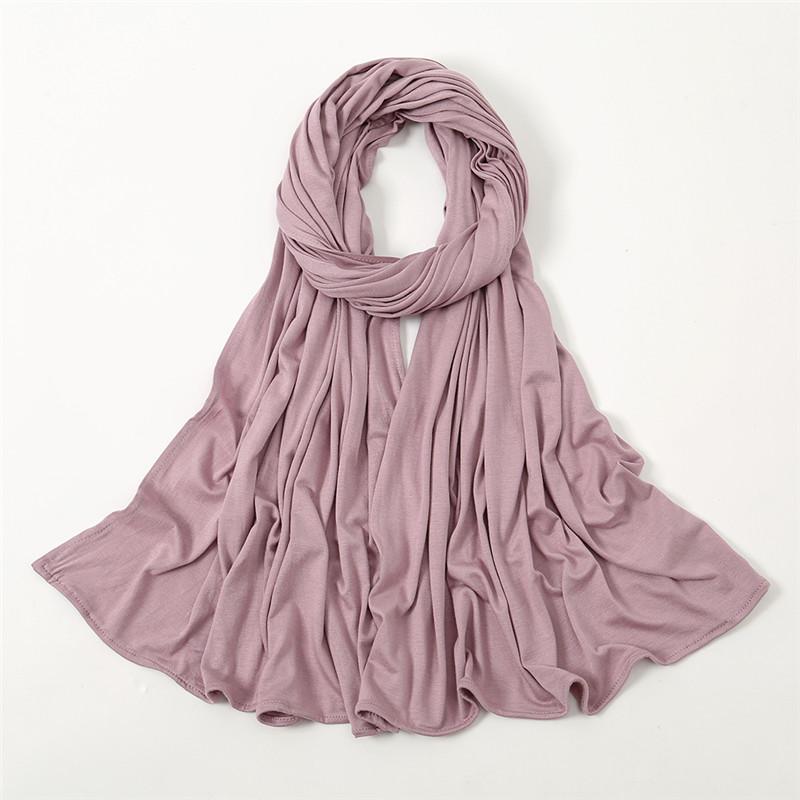 Plain Jersey Thick Hijab Scarf Cotton Polyester Wrap Elasticity Shawls Foulards Long Stretchy Turban Muslim Head Snood 180*60Cm