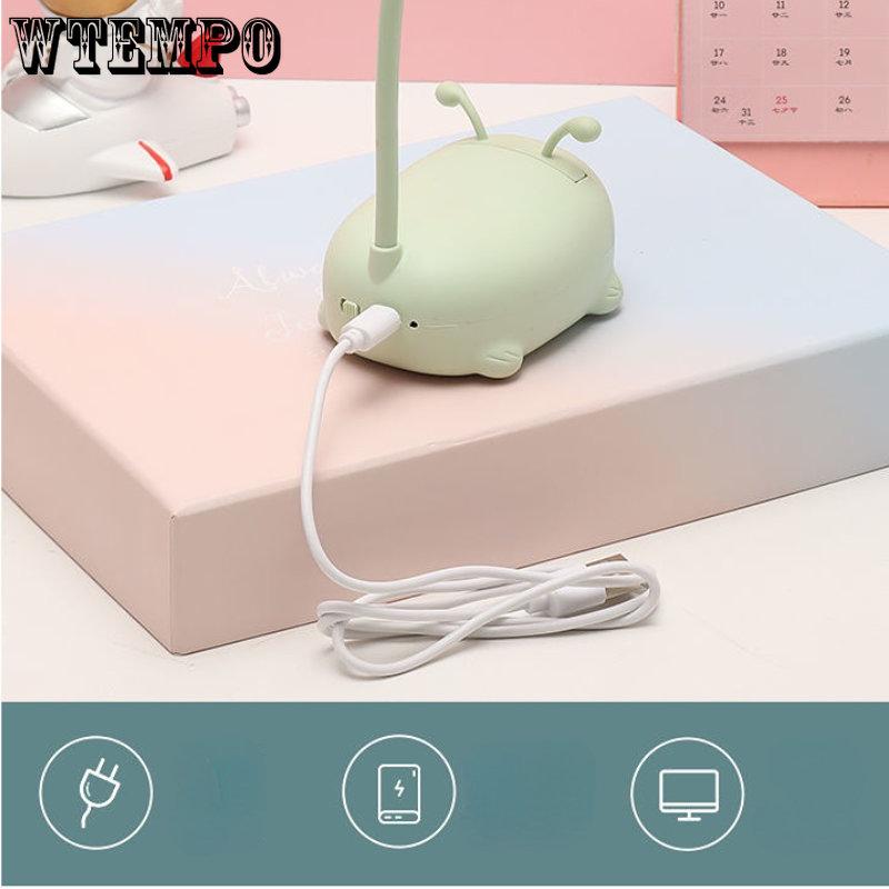 Mini Cartoon LED Desk Lamp Eye Protection Study Cute Desk Lamp Student Dormitory Bedside Lamp Rechargeable or Plug-in Night Light