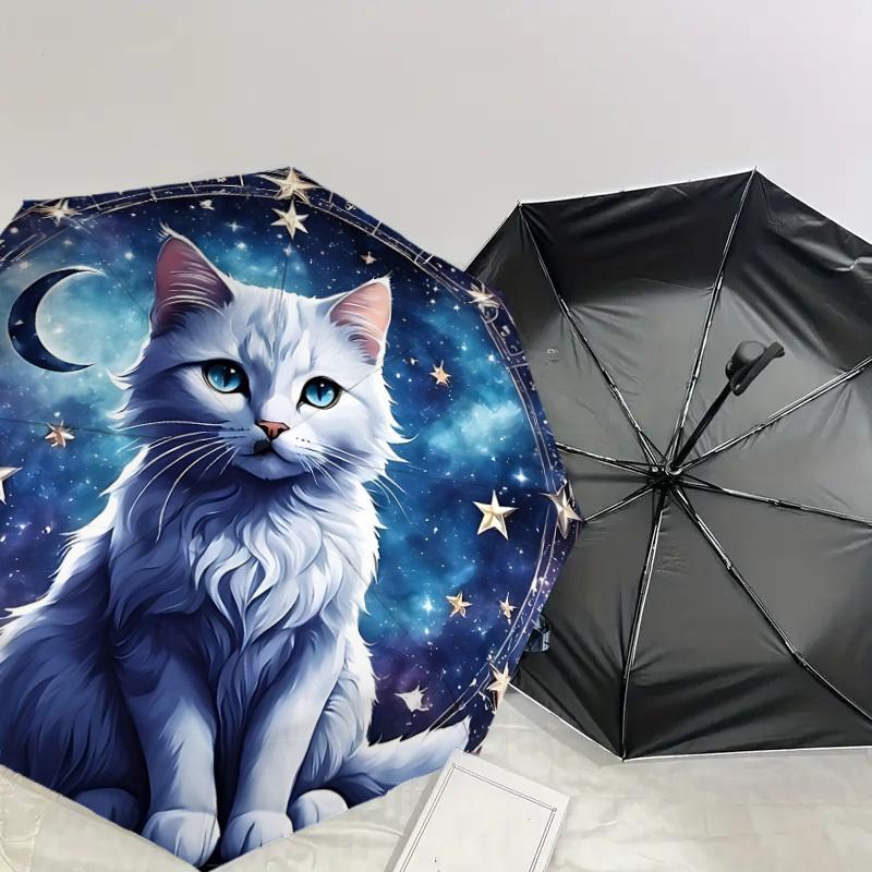 1PC cat zodiac Umbrella-8-Rib Reinforced, Automatic Open, Lightweight & Durable, Cute Fashion Accessory for Outdoor-P2691