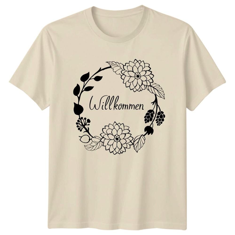 WillkomUnisex Unisexs TShirt GerUnisex Welcome Floral Housewarming Gift For Her