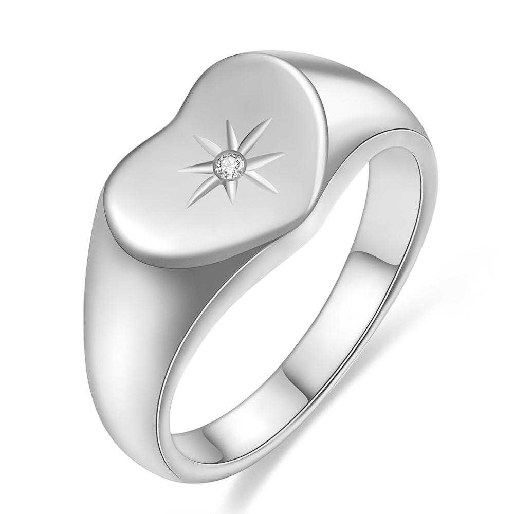 

Love Eight-pointed Star Ring Crystal Zircon Anniversary Valentine s Day Women s Men s Gift 6 серебряный