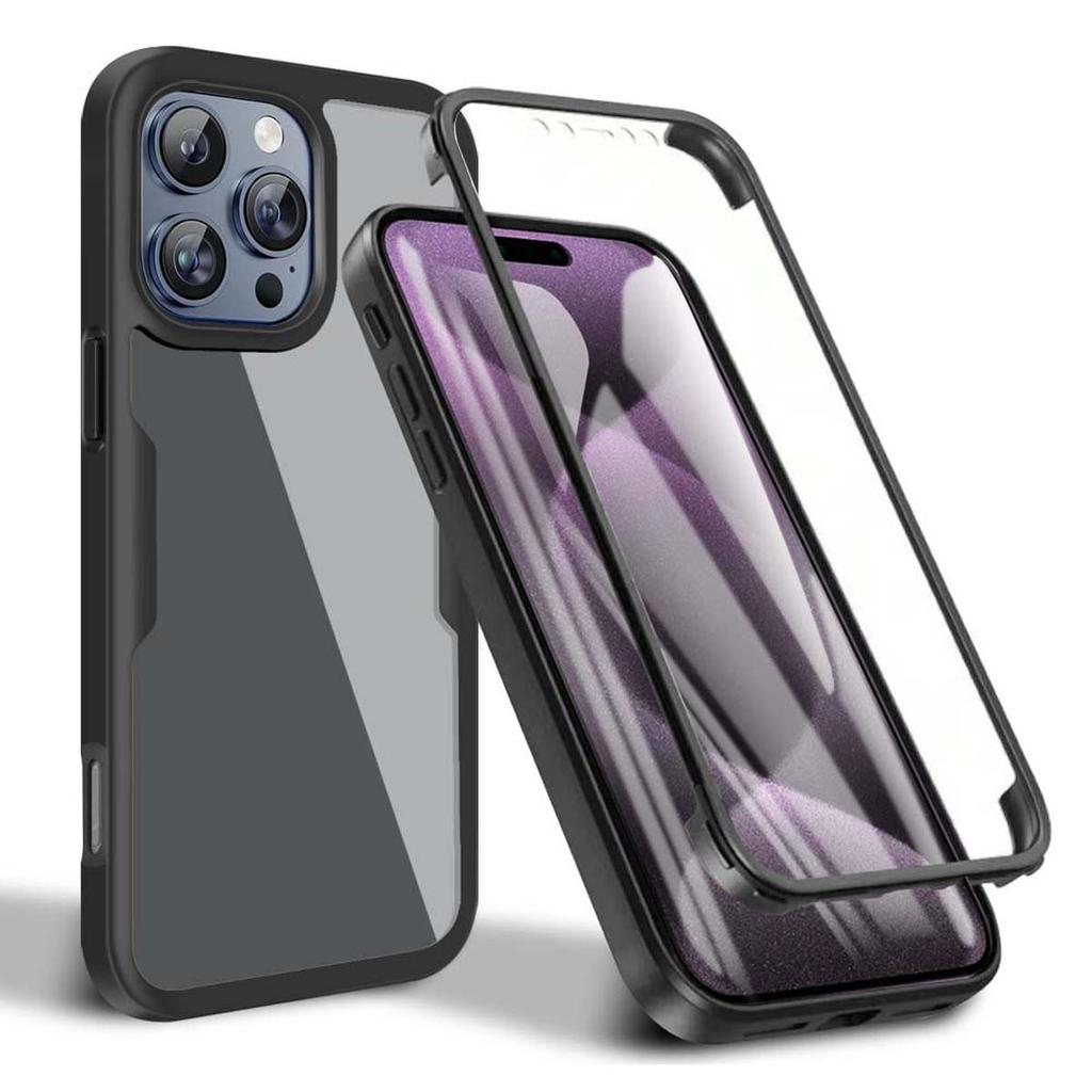 360 Degree Fully Wrapped Anti Shock Anti Fall Phone Case for iPhone 16 15 14 Pro Max Plus 16E