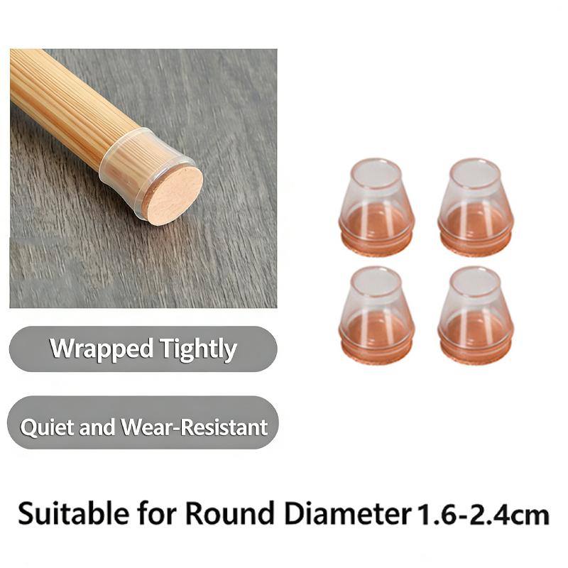 4/12/16Pcs Table Chair Leg Floor Protectors Furniture Pads with Felt Hardwood Floors Furniture Sliders Chairs Silicone Leg Caps