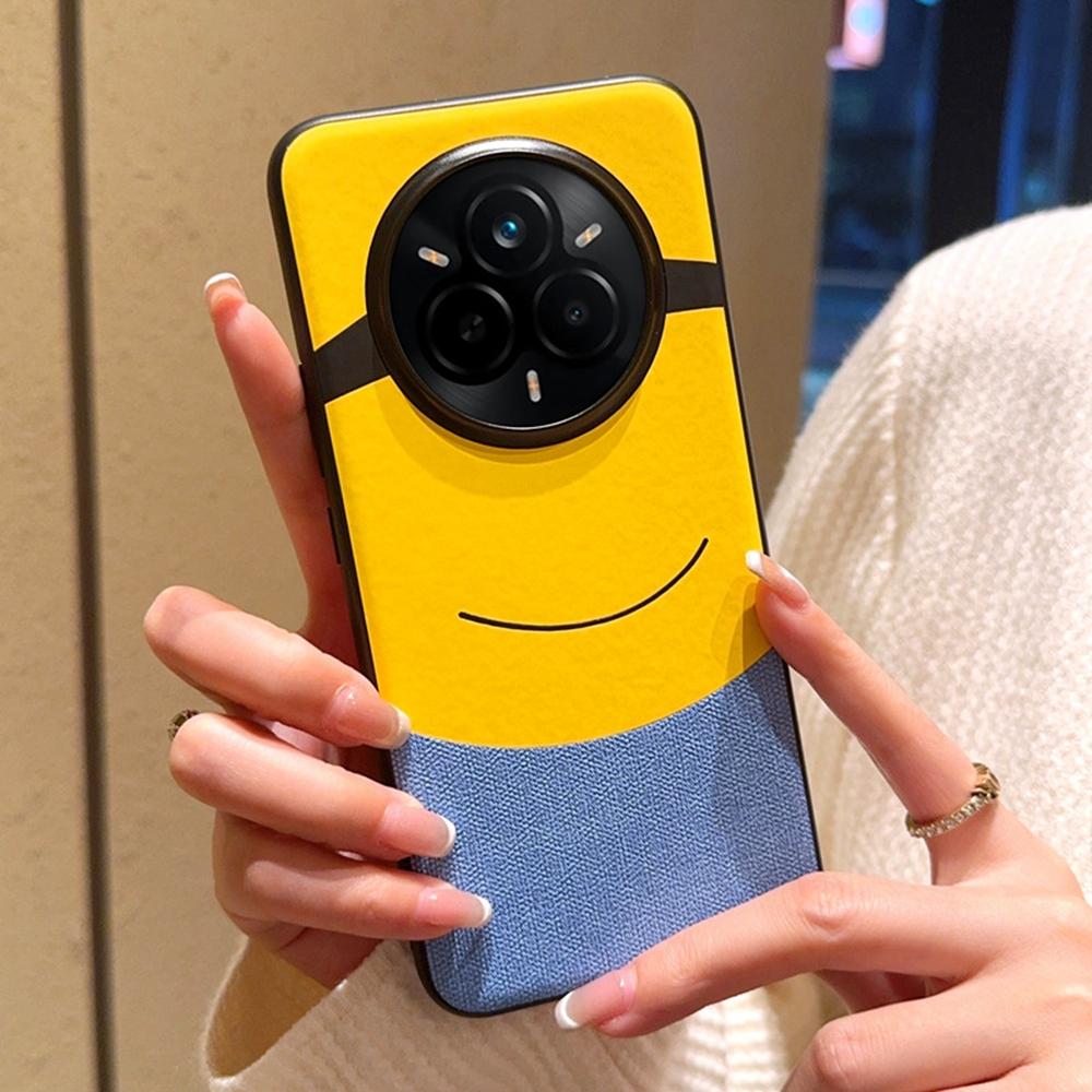 For Realme 14 Pro+ 5G Case Big Eye Yellow Creative Design Leather+PC Phone Cover