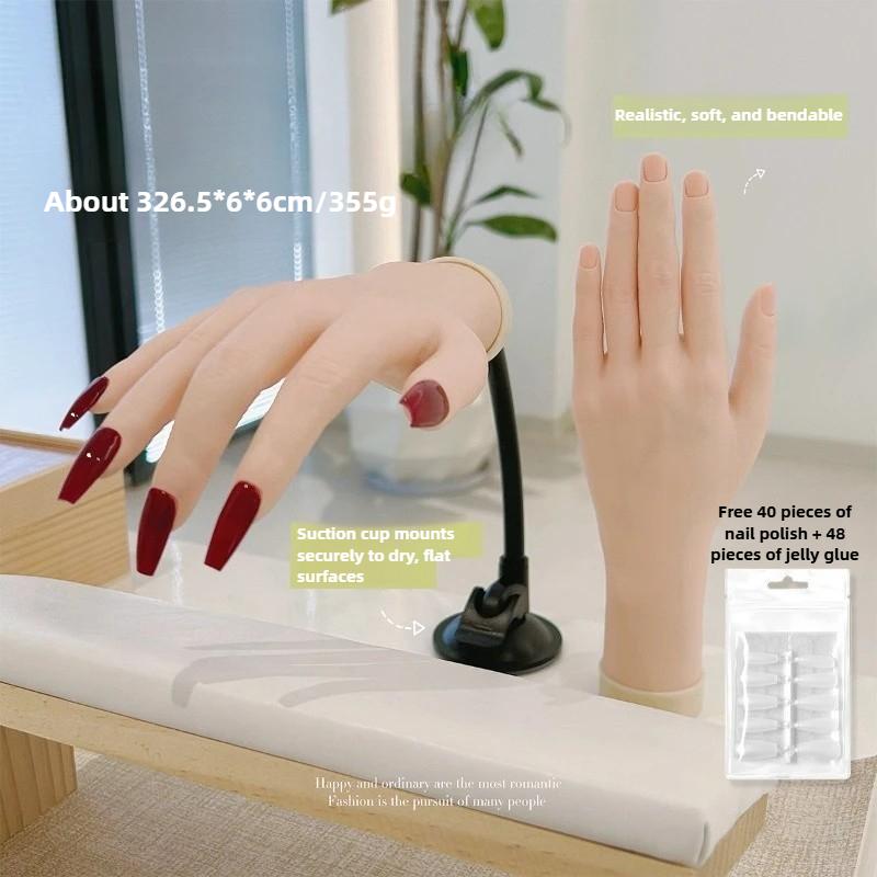 Main d'entraînement flexible pour ongles simulés pour débutants, main en silicone souple, art des ongles, mains artificielles pour outil de manucure acrylique