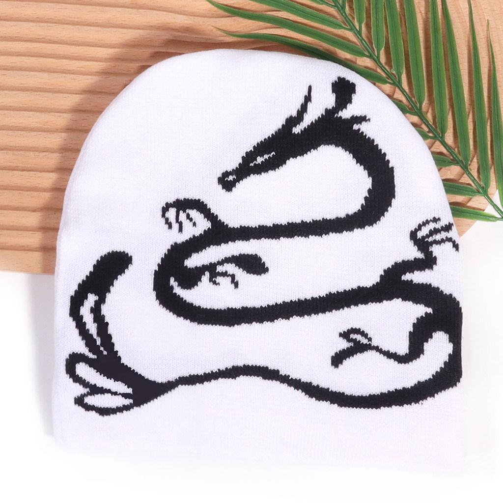 Animal Dragon Pattern Knitted Cap Cold Breathable And Fashionable Hat Gift