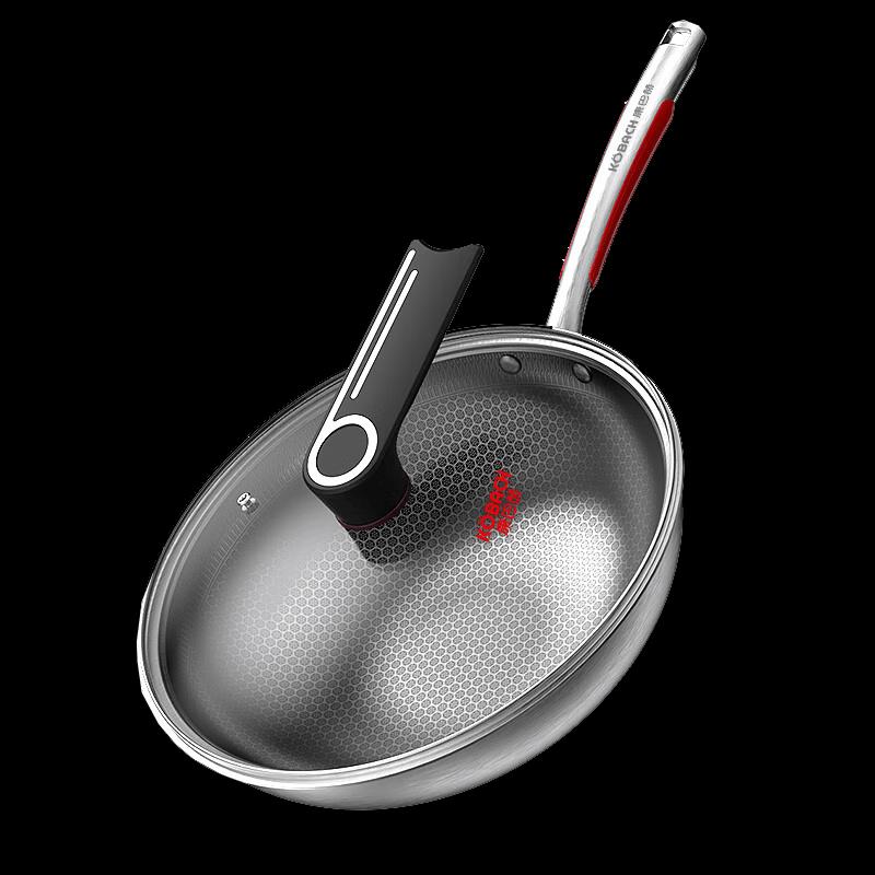 KOBACH 32cm Honeycomb Non-Stick 304 Stainless Steel Wok