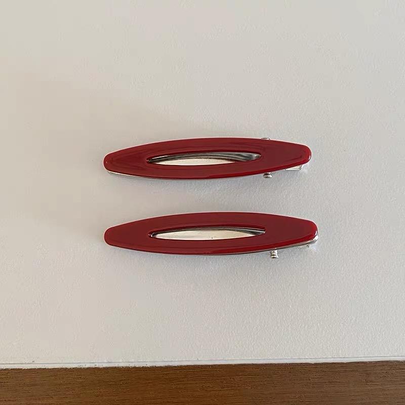 2 Stück/Set Acetat Haarspangen Ausgehöhlte Ovale Geometrische Haarspangen Seitliche Spangen Haarnadel Damen Haaraccessoires