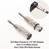 1/2Pcs 6.5Mm Stereo 1/4" Trs Male To Xlr 3Pin Female & Male Stereo Balanced Audio Connectors 1/4 Inch Trs To Xlr Adapter Set