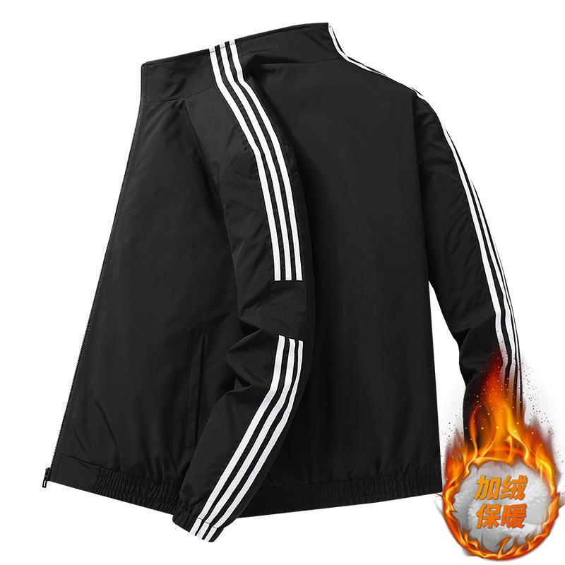 Three-striped jacket men's sports jacket casual windproof stand-up collar loose jacket versatile top