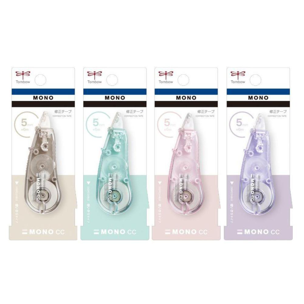Tombow Mono CC Disposable Correction Tape 5mm Soft Beige  Blue Green  Soft Pink  Soft Purple 6m