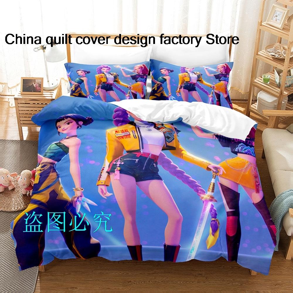 

Новый kpop охотники на демонов Постельный комплект Односпальный Полуторный Двуспальный Кинг-сайз Комплект для кровати Детская спальня Комплекты пододеяльников Аниме Комплект простыней EU Single(135x200cm)