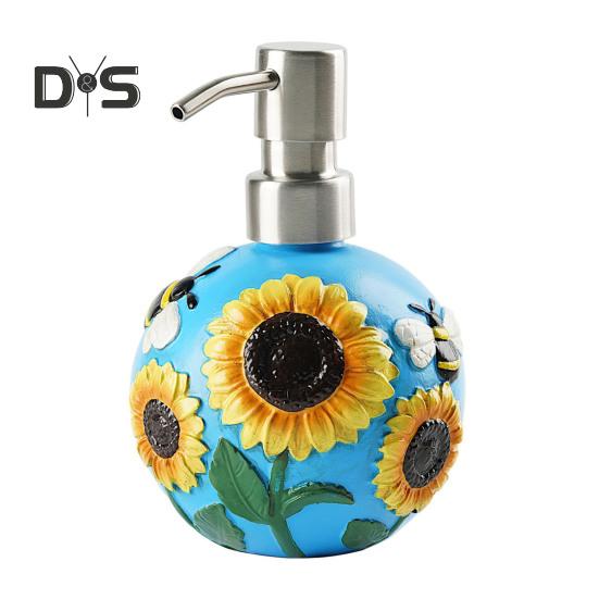 

Диспенсер для мыла с принтом подсолнуха, легкий переносной дозатор для мыла, насос для ванной комнаты, дезинфицирующее средство для рук, гель для душа, многоразовый дозатор разноцветный