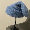 Solid Color Rabbit Ears Knitted Hat Funny Knit Hat Woolen Hat Fashion Trendy Wild Pile Hat Ear for Protection Windproof