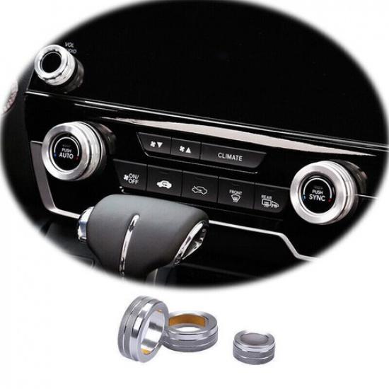 Fit For Honda CR-V 2017- Aluminum Silver Middle Console AC Knob Cover Trim