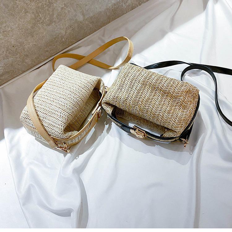 2024 Spring Retro Mori Girl Straw Woven Crossbody Handbag