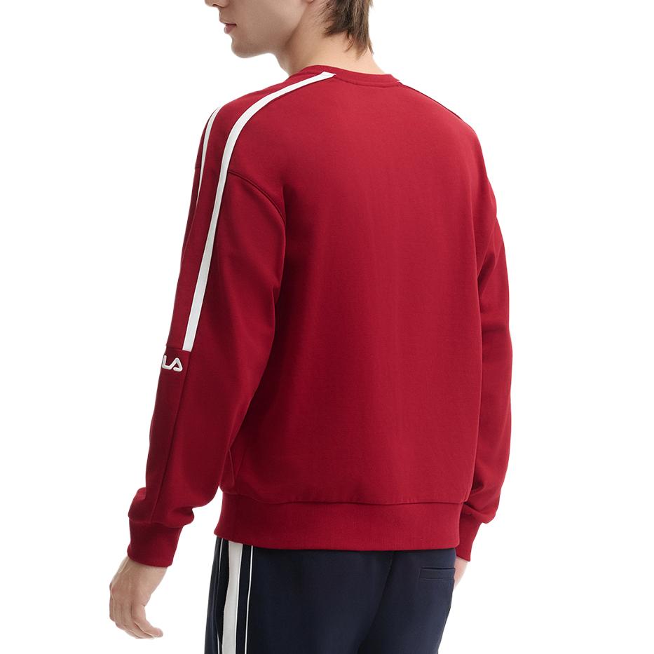 FILA Fashion Letter Versatile Skin-Friendly Soft Sweatshirt Men sweatshirt Burgundy F11M449210A-WI