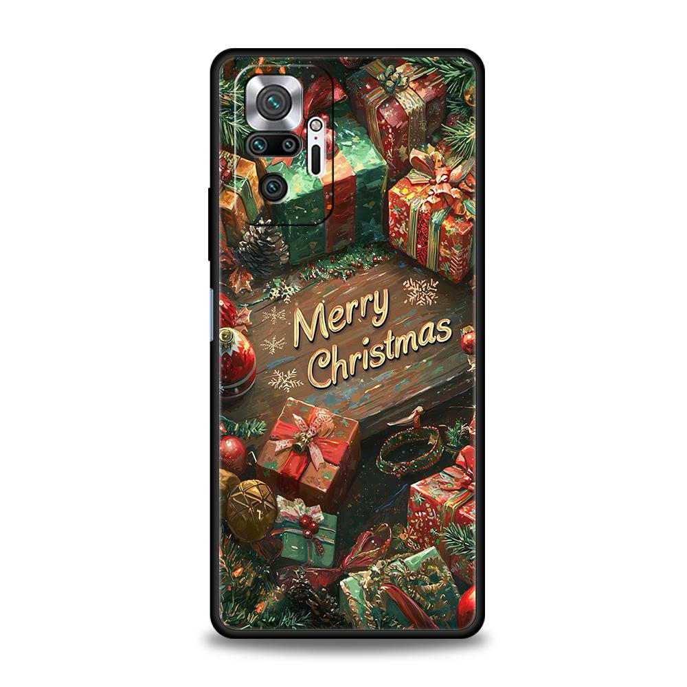 Merry Christmas Phone Case Cover for Redmi 14C 10C 9 Note 14 13 12 10 11 Pro Plus K40 K50 Pro Plus 5G Soft TPU Shell Fundas Bags
