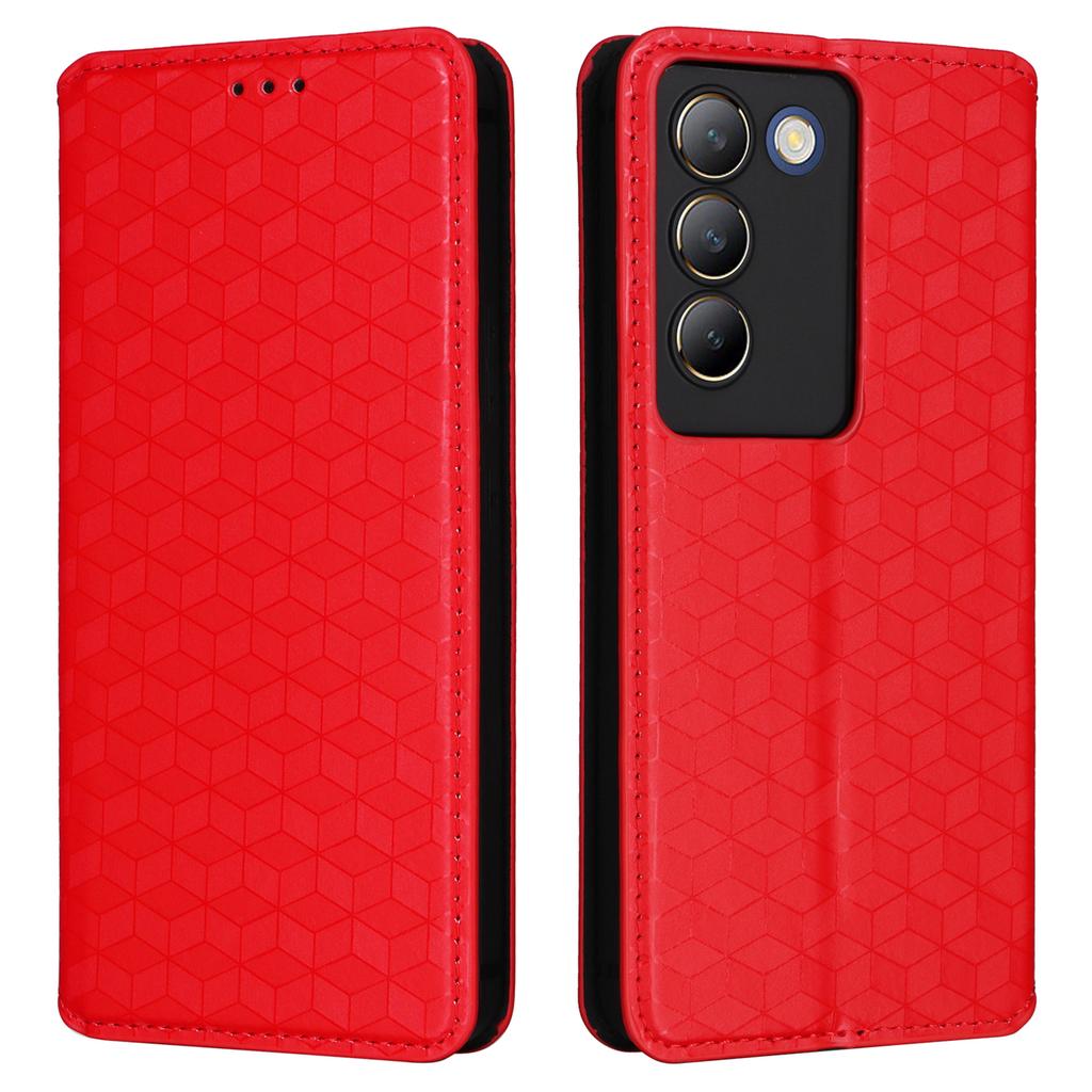 For vivo Y200e 5G/V40 SE 5G/Y100 5G (Indonesia)/V30 Lite 4G/T3 5G/Y100 4G/V30 SE 5G Case Rhombus Pattern Smart Phone Cover