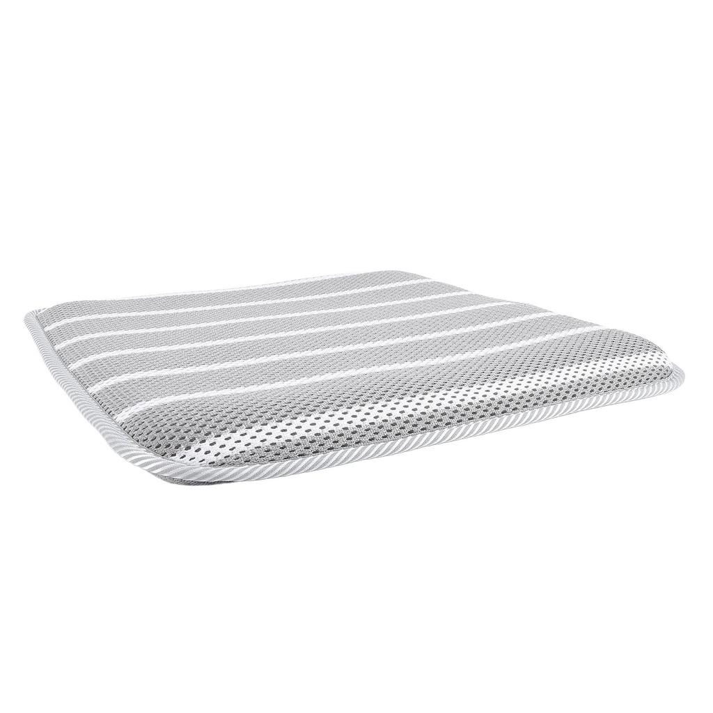 Shower Seat Cushion Soft 4D Mesh Fabric Breathable Shower Chair Pad Gray White Striped for Shower Benches Sitting