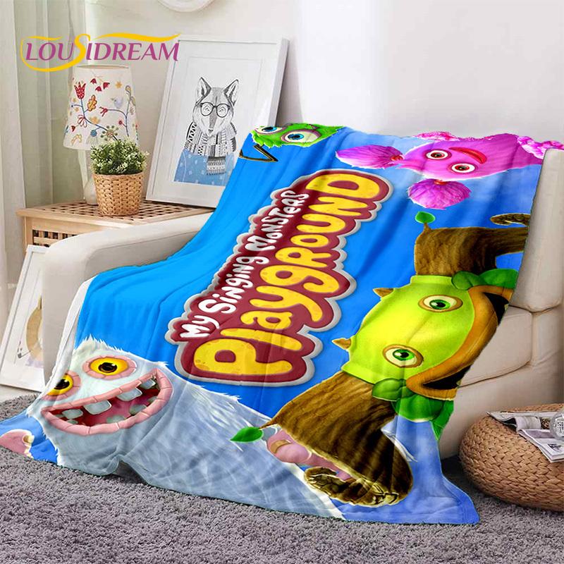 Game My Singing Monsters Cartoon Soft Blankets,Keep Warm Throw Blanket Comfortable Blanket for Picnic Beds Sofa Home Bedroom Kid