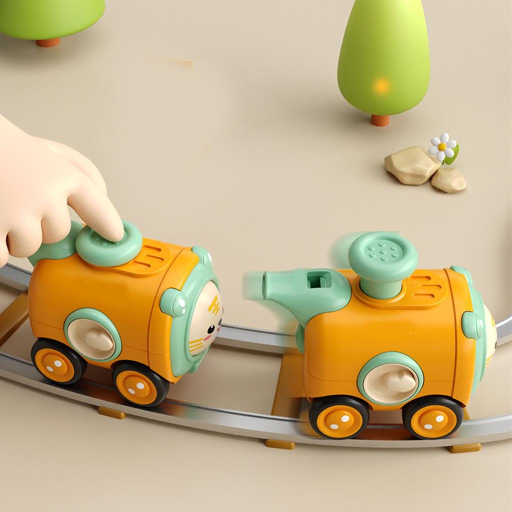 Drücken Los Trägheitszug Spielzeug mit Pfeife Cartoon Gesichtswechsel Verbesserung der motorischen Fähigkeiten Babyspielzeug Zug