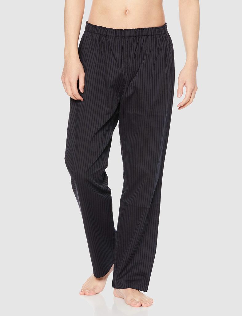 Pyžamo KaiminNavi Sleep Navi Hedvábím plněné Dlouhý rukáv Dlouhé kalhoty Hedvábím plněné Fuhaku Černé L [Gunze] Pánské