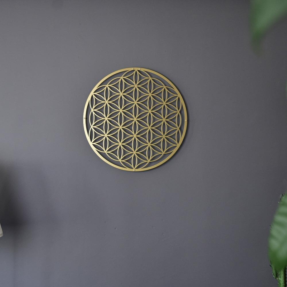1Pc Metal Mandala Wall Art Sacred Geometry Lotus Flower Sculpture Spiritual Home Decor Meditation Room Gift